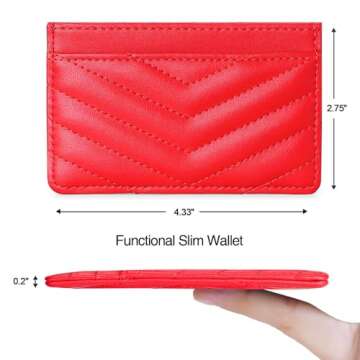 AUNER LEATHER Valentines Day Gifts for Her - Birthday Gifts for Mom Wife Girlfriend Sister Friend Daughter Teen Girls, Love Heart Credit Card Holder for Women (Dark Red)