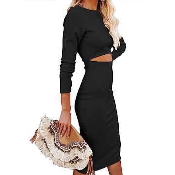 SHANZHEN Black Fashion Dress for Women Casual Long Sleeve