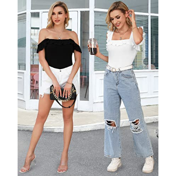 MANGOPOP Ruffle Sleeve Bodysuit - Chic Design & Comfort