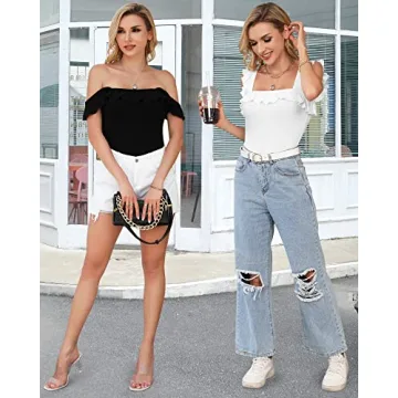 MANGOPOP Ruffle Sleeve Bodysuit - Chic Design & Comfort