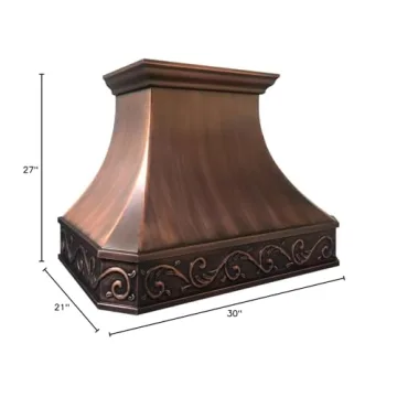 SINDA Classic Copper Range Hood - Handcrafted Elegance & Power