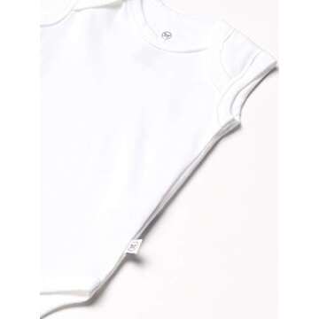 HonestBaby Baby Organic Cotton Sleeveless Bodysuit Multi-Pack, 5-Pack Bright White, Newborn