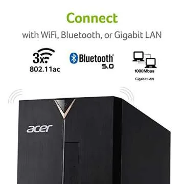 Acer Aspire TC-885-ACCFLi3O Desktop, 8th Gen Intel Core i3-8100, 8GB DDR4 + 16GB Optane Memory, 1TB HDD, 8X DVD, 802.11ac WiFi, Windows 10 Home