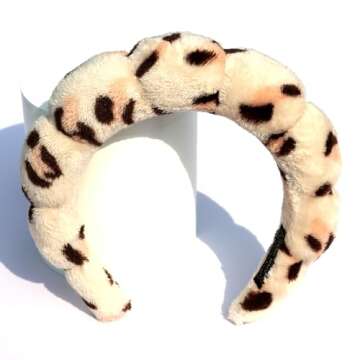 HitModa Spa Headbands for Washing Face or Facial, Makeup Headband, Skincare Headbands, Terry Cloth Headband Face Wash Headband Puffy Makeup Headbands for Face Washing, Mask, Skin Treatment