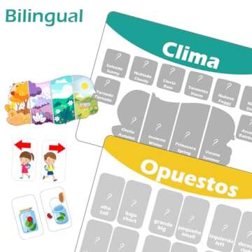 Spanish Busy Book for Kids | Montessori Toys for Toddlers | Preschool Learning Activity and Early Learning Quiet Book 14 Bilingual Themes