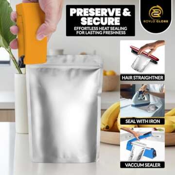 120 Mylar Bags with Oxygen Absorbers and Labels for Storage