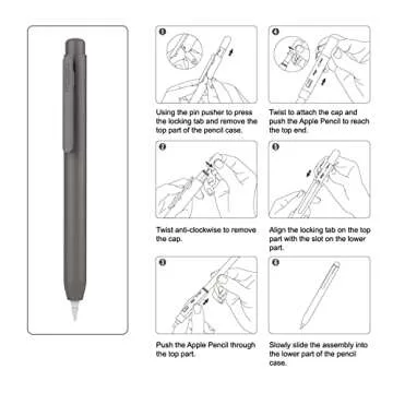 MoKo Holder Case for Apple Pencil 1st Generation, Retractable Apple Pencil 1st Case Protective iPad Pencil Sleeve Skin Cover with Clip - Dark Gray