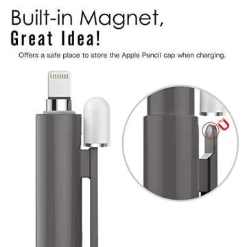 MoKo Holder Case for Apple Pencil 1st Generation, Retractable Apple Pencil 1st Case Protective iPad Pencil Sleeve Skin Cover with Clip - Dark Gray