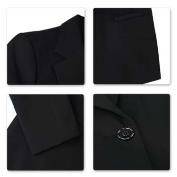 YUNCLOS Women's 2 Piece Office Lady Business Suit Set Slim Fit Blazer Pant