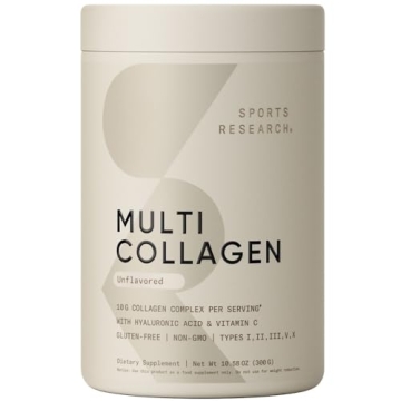Sports Research Multi Collagen Protein Powder - Youthful Skin & Joint Support