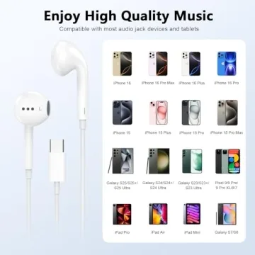 High-Quality USB C Headphones for iPhone 17-15