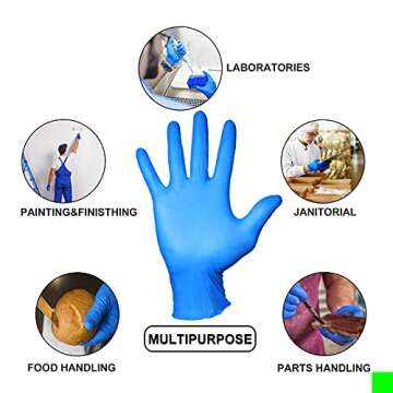 PEIPU Nitrile Disposable Gloves: 100 Pack Powder Free - Perfect for Cleaning and Hygiene