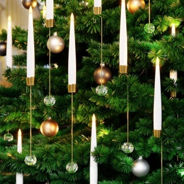 AFINETH Christmas Tree Candles with Remote Control, 12 Pack Flameless LED Candles for Christmas Tree...