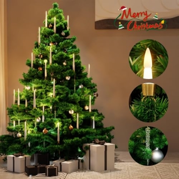 AFINETH Christmas Tree Candles, Flameless & Remote-controlled