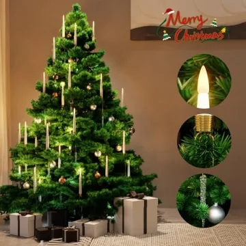 AFINETH Christmas Tree Candles, Flameless & Remote-controlled