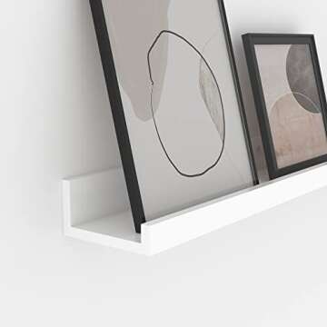 Giftgarden 36 Inch White Floating Shelves for Wall Mount, Modern Wood Wall Shelf Ledge for Bathroom Bedroom Living Room Kitchen Nursery Storage, Set of 3 Different Sizes