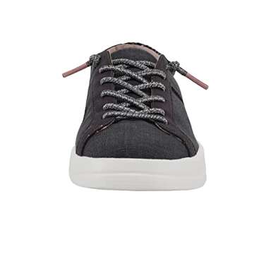 Hey Dude Women's Karina Jet Black Size 8 | Women's Sneakers | Women's Casual Shoes | Comfortable & Light-Weight