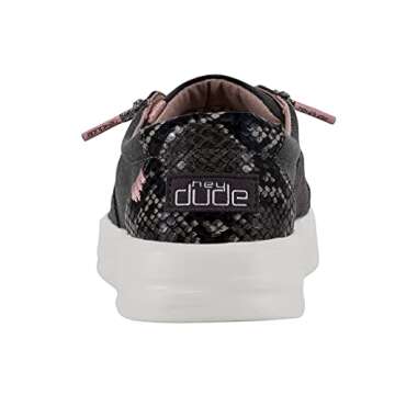 Hey Dude Women's Karina Jet Black Size 8 | Women's Sneakers | Women's Casual Shoes | Comfortable & Light-Weight