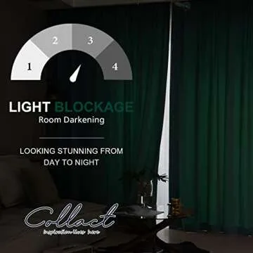 COLLACT Green Velvet Blackout Curtains for Bedroom Room Darkening Curtains 96 Inches Long for Living...