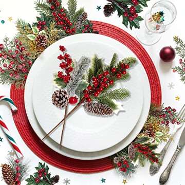 Sggvecsy 20 Pack Artificial Christmas Picks for Holiday Decor