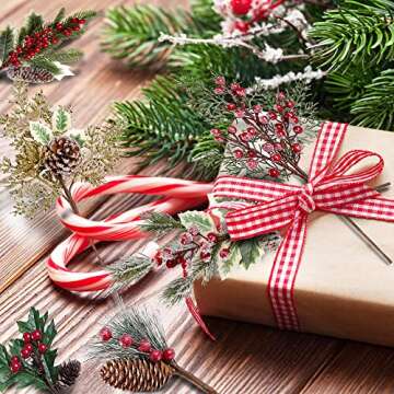 Sggvecsy 20 Pack Artificial Christmas Picks for Holiday Decor