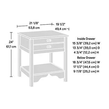 Sauder Dawson Trail Night Stand in Raven Oak Finish
