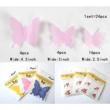 24pcs 3D Butterfly Wall Stickers for Kids Decor