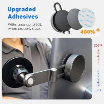 Vugosson Tesla Phone Mount Holder【Stronger Magnetic】 for MagSafe Phone Holder for Tesla Model Y Model 3 Accessories 2024-2018, Work on All Phones iPhone Samsung, Magnetic Ring Included