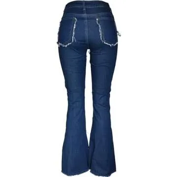 Aodrusa Women Patch Flare Jeans Stylish & Comfortable