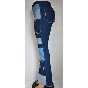 Aodrusa Women Patch Flare Jeans Stylish & Comfortable