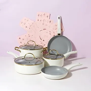 Paris Hilton Epic Nonstick Cookware Set, Stylish 12-Piece