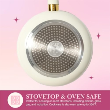 Paris Hilton Epic Nonstick Cookware Set, Stylish 12-Piece