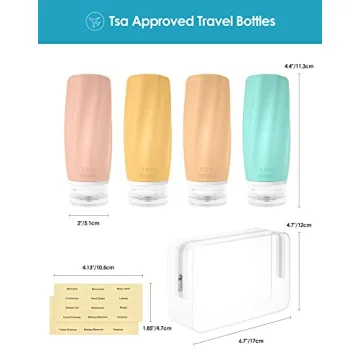 Morfone Leak Proof Travel Bottles for Toiletries 4Pack