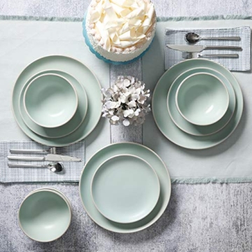 Gibson Home Rockaway Dinnerware Set for 4 - Teal Matte