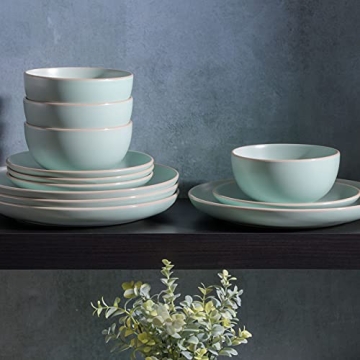 Gibson Home Rockaway Dinnerware Set for 4 - Teal Matte