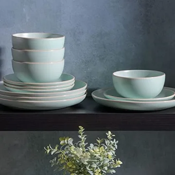 Gibson Home Rockaway Dinnerware Set for 4 - Teal Matte