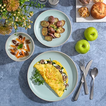 Gibson Home Rockaway Dinnerware Set for 4 - Teal Matte