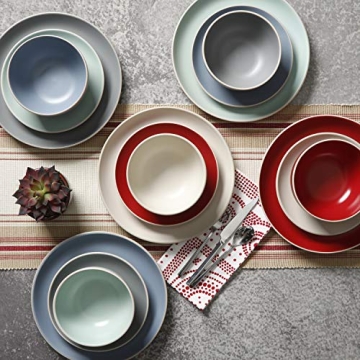 Gibson Home Rockaway Dinnerware Set for 4 - Teal Matte