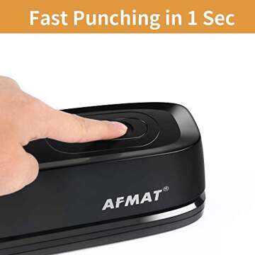 3 Hole Punch, AFMAT Electric Three Hole Punch Heavy Duty, 20-Sheet Punch Capacity, AC or Battery Ope...