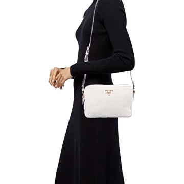Prada Women's White Vitello Phenix Crossbody Handbag