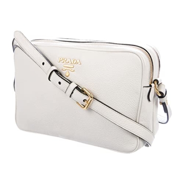 Prada Women's White Vitello Phenix Crossbody Handbag