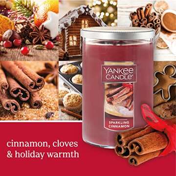Yankee Candle Sparkling Cinnamon, Classic 22oz Large Dual-Wick Tumbler Candle, Long-Lasting Burn Tim...