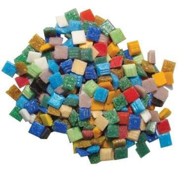 Jennifer's Mosaics Variety 3/8-Inch Venetian Style Glass Mosaic Tile, Assorted Colors, 1-Pound