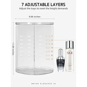 Syntus 360 Rotating Makeup Organizer Adjustable Trays