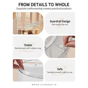 Syntus 360 Rotating Makeup Organizer Adjustable Trays