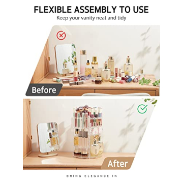 Syntus 360 Rotating Makeup Organizer Adjustable Trays