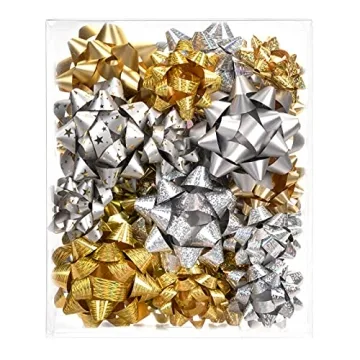 Gold and Silver Gift Bow Assortment for All Occasions