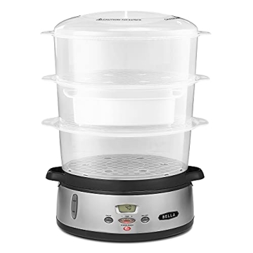 BELLA 9.5 QT Triple Tier Digital Food Steamer - Fast & Healthy Cooking