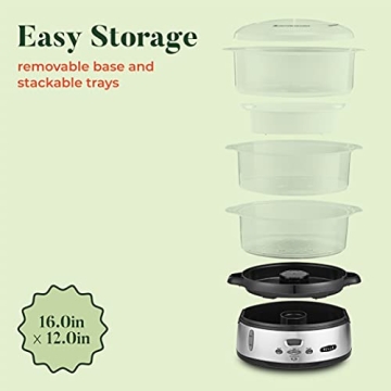 BELLA 9.5 QT Triple Tier Steamer for Healthy Cooking