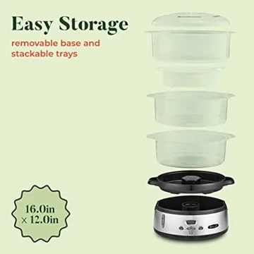 BELLA 9.5 QT Triple Tier Steamer for Healthy Cooking